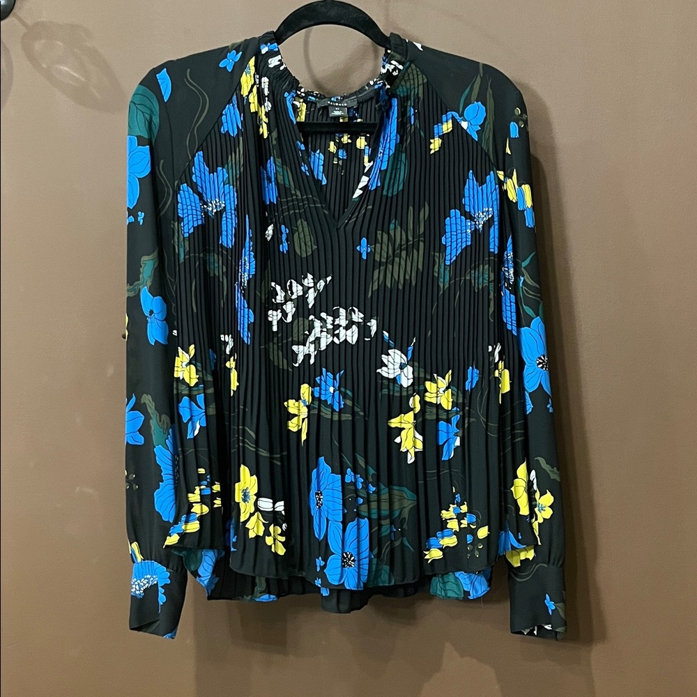 Halogen Floral Pleated Blouse